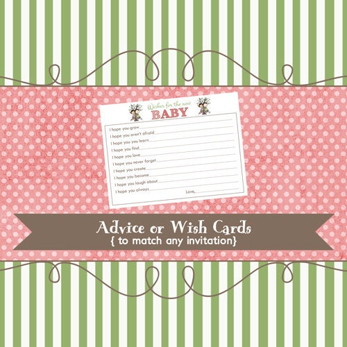 Wish or Advice Card to match any design, printable digital file