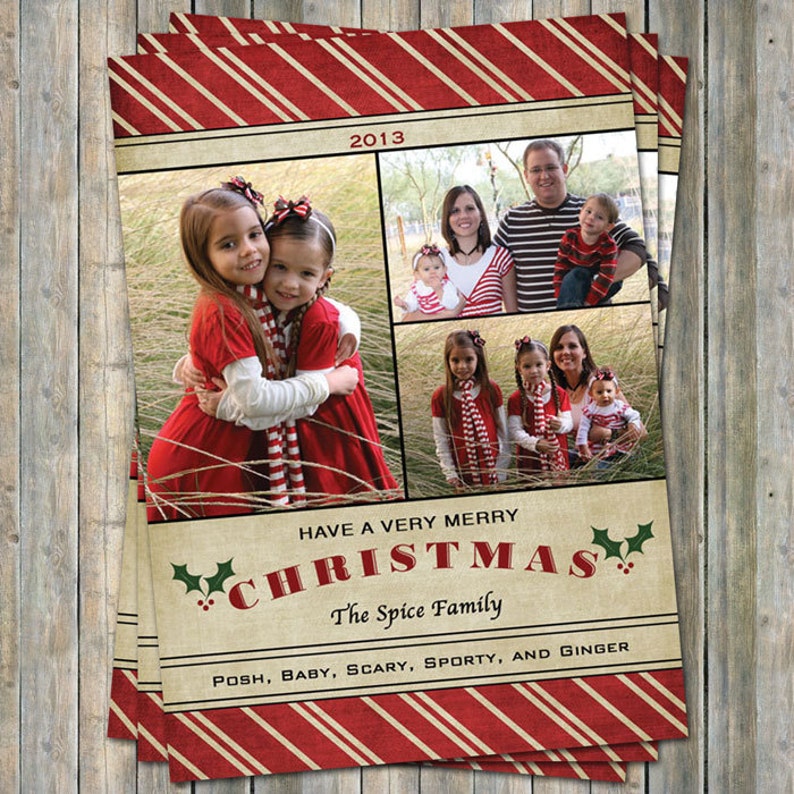 Family photo christmas card holiday card multiple photo  Etsy