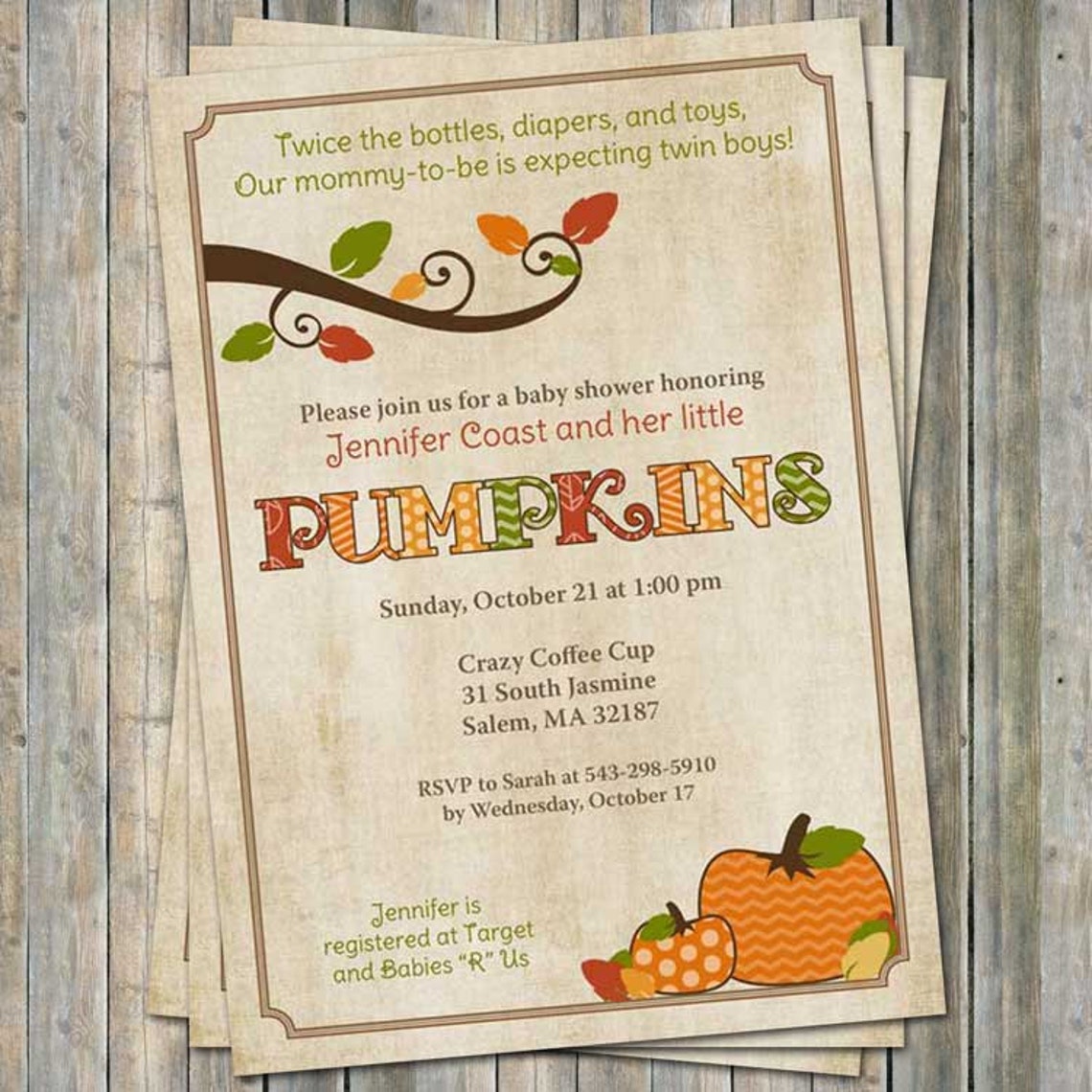 Fall baby shower invitations baby shower invitation with Etsy