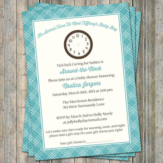 Around The Clock Baby Shower Invitations It S Time To Image 0