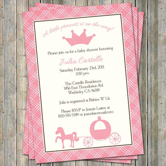 princess baby shower invitation wording