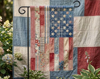 America 250 Garden Flag, Patriotic Floral Porch Decor, 250th Birthday of America Flag, 4th of July Outdoor Yard Sign