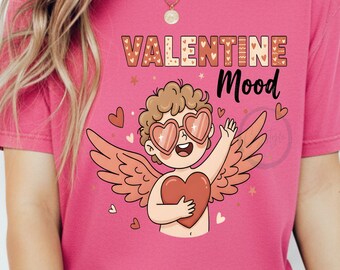 Valentine Cupid PNG, design per maglietta con cuori (download digitale)
