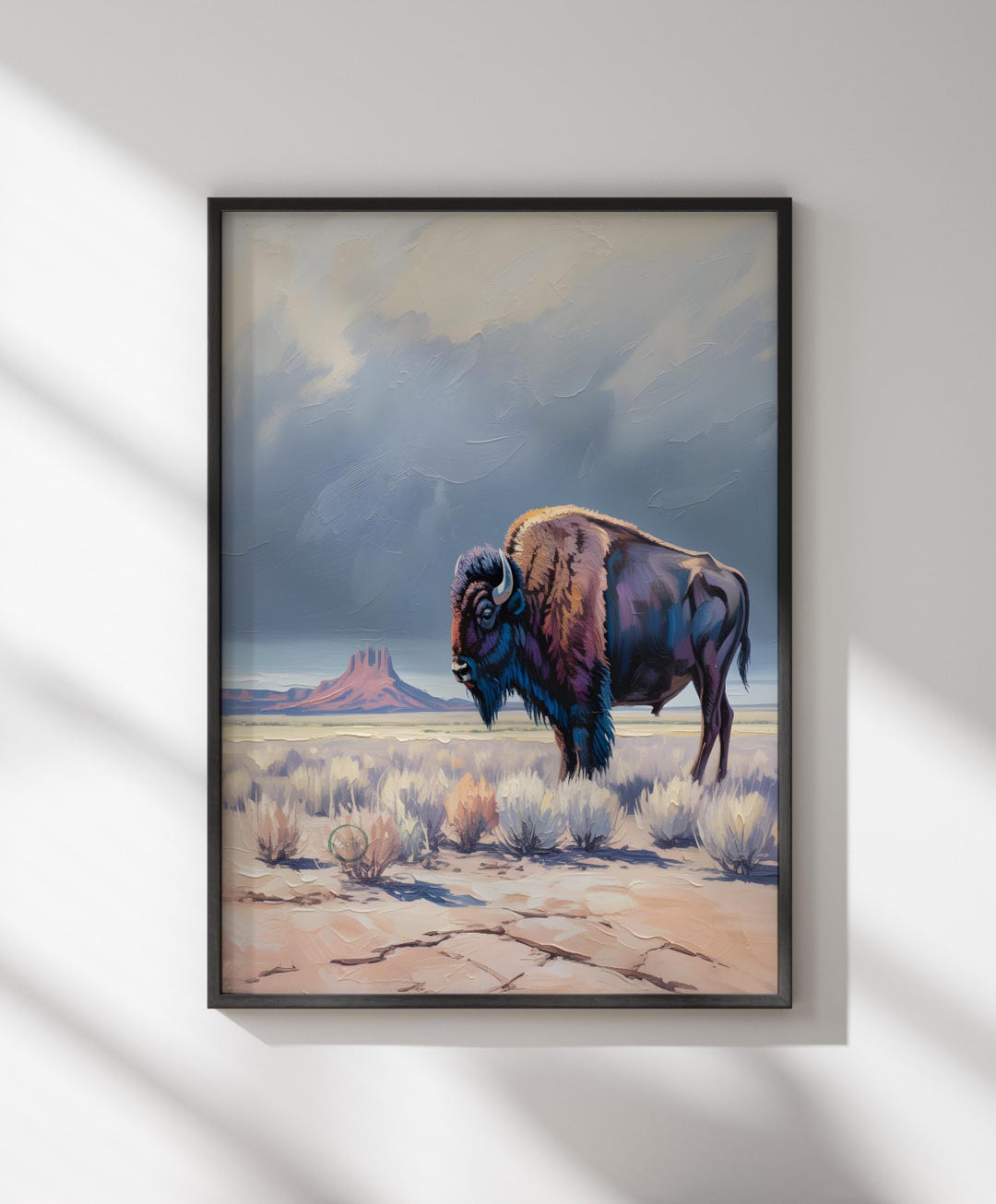 Western Bison Painting | Colorful Rustic Ranch Wall Art (giclée Print ...