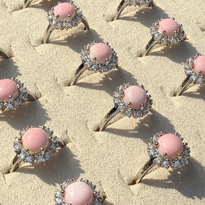 Queen Conch Shell Ring, Adjustable Copper Gemstone Jewelry