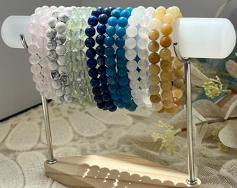 セレナイトクリスタルブレスレットホルダー、金属製ディスプレイ棚