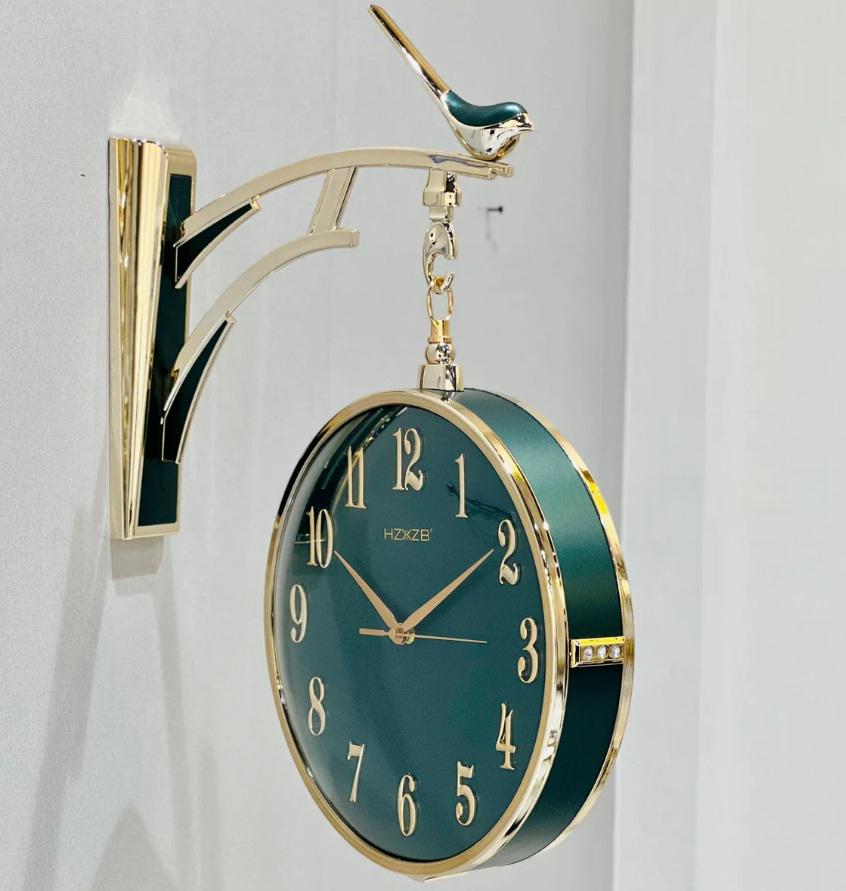 Montre-pendentif Vintage Double Cadran En Laiton – Deux Fuseaux Horaires, Quartz, Neuf Avec étiquettes