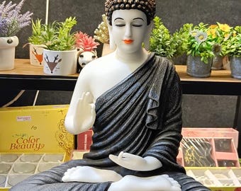 Handgefertigte meditierende Buddha Statue | Friedliches Buddha Idol für Wohnkultur & Geschenk