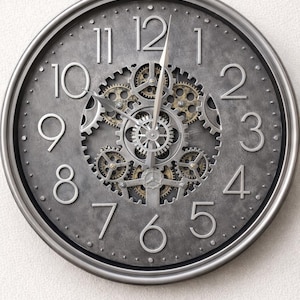 Industrial Steampunk Gear Wall Clock – Large Metal Vintage Home Decor