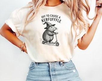 Camiseta "A por todas", divertida camiseta con scooter de animales, camiseta unisex Comfort Colors, camiseta gráfica caprichosa, Comfort Colors 1717