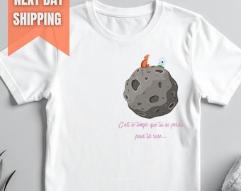 Little Prince French Quote T-shirt, Literary Gift