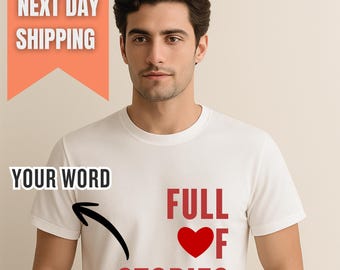 Camiseta "Llena de Historias", Camiseta para Amantes de los Libros, Camiseta con Gráfico de Corazón, Regalo para los Amantes de los Libros