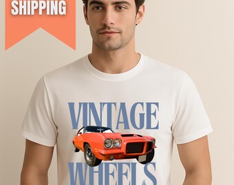 Camiseta de coche vintage, camiseta de coche de los 70, regalo de muscle car