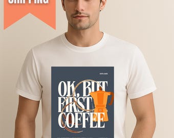 Vintage T-shirt met koffievlek, barista-T-shirt, cadeau koffieliefhebber, grafische top retro espresso