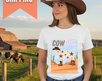 Camiseta vaquera del oeste, camiseta campestre, camiseta con estampado de vaca, camiseta gráfica de rodeo