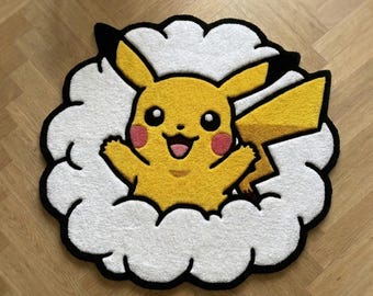 Hand Tufted Wool Anime Character Cloud Rug – Kids Bedroom Nursery Decor
