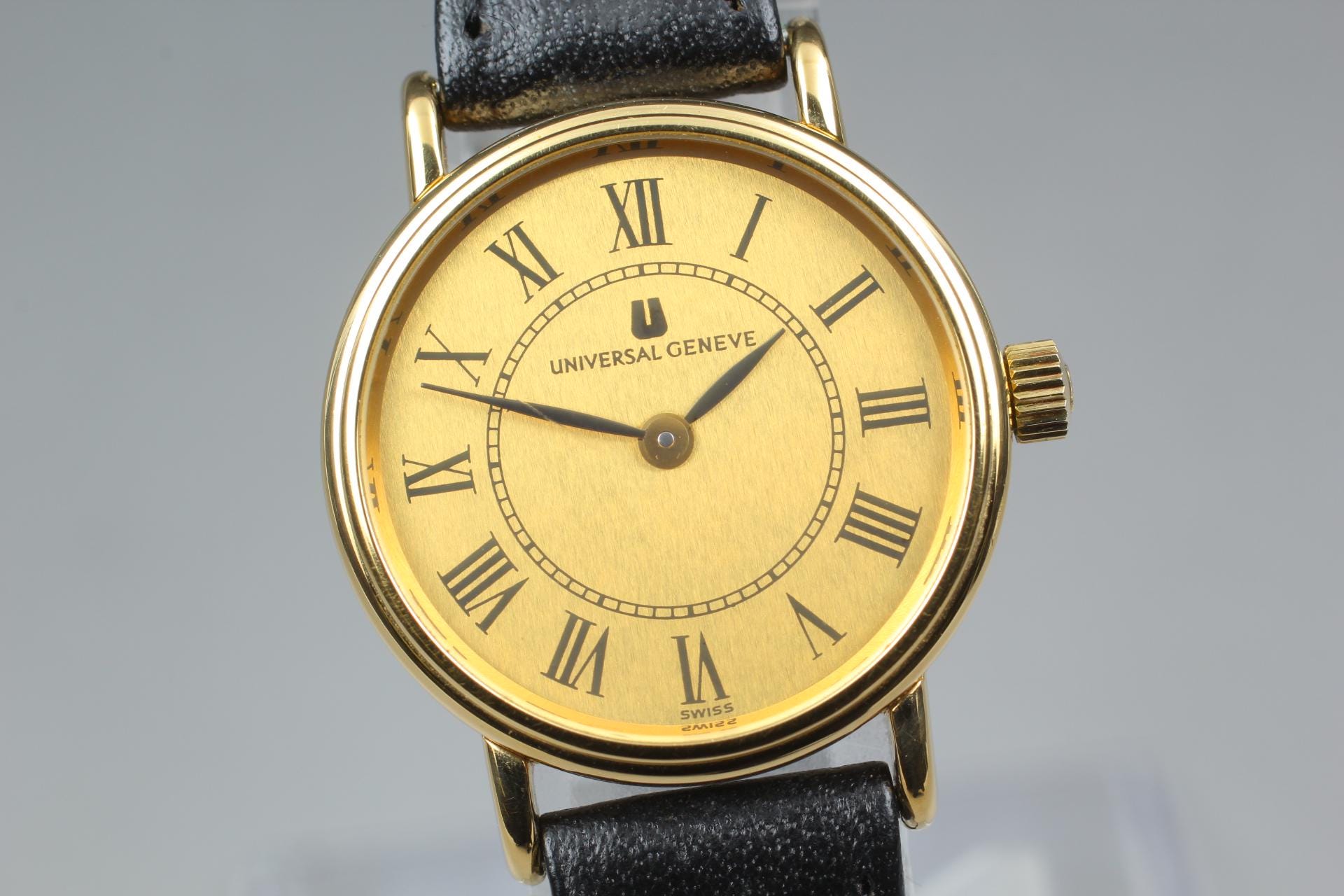 Exc+5 Vintage Universal Geneve 542684 Roman Gold Manual Winding Women's…