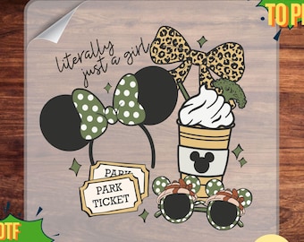 Disney Coquette Literally Just a Girl DTF Transfer, Disneyland Trip Shirt Ready to Press Design