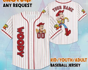 Custom Woody Collection Baseball Jersey, Disney Toy Story Woody Jersey Shirt, Disney Baseball Jersey Sports Gifts For Fans