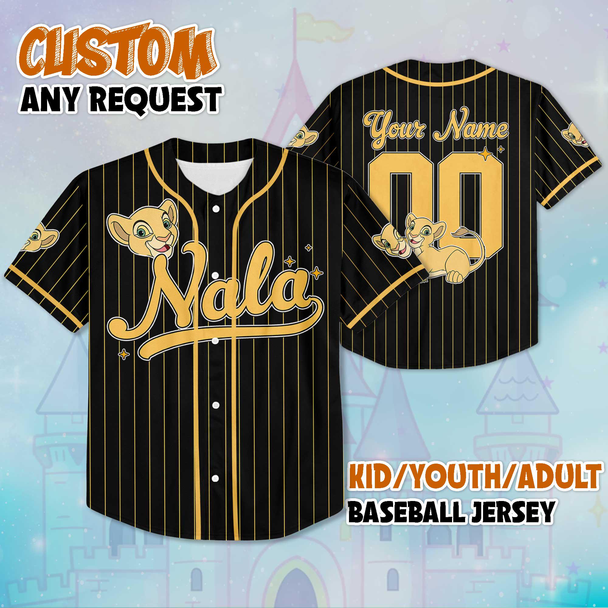 Discover Custom Nala Baseball Jersey, Personalize Disney The Lion King Shirt, Baseball Team Outfit