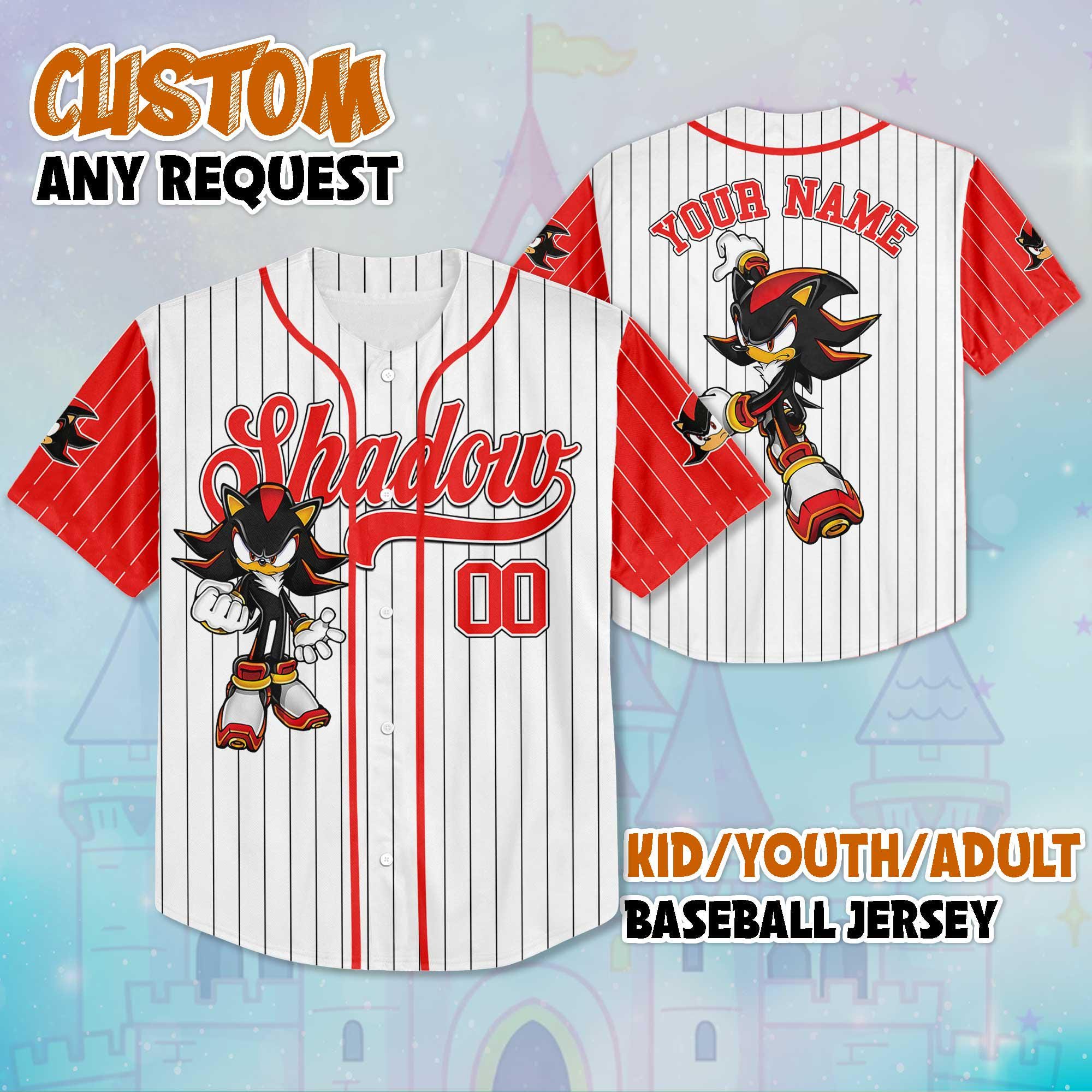 Discover Personalize Shadow Baseball Jersey, Sonic the Hedgehog Jersey Shirt, Shadow Baseball Team Outfit