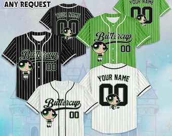 Personalized Buttercup Baseball Jersey, Custom The Powerpuff Girls Jersey Shirt, Baseball Team Outfit, Birthday Gift