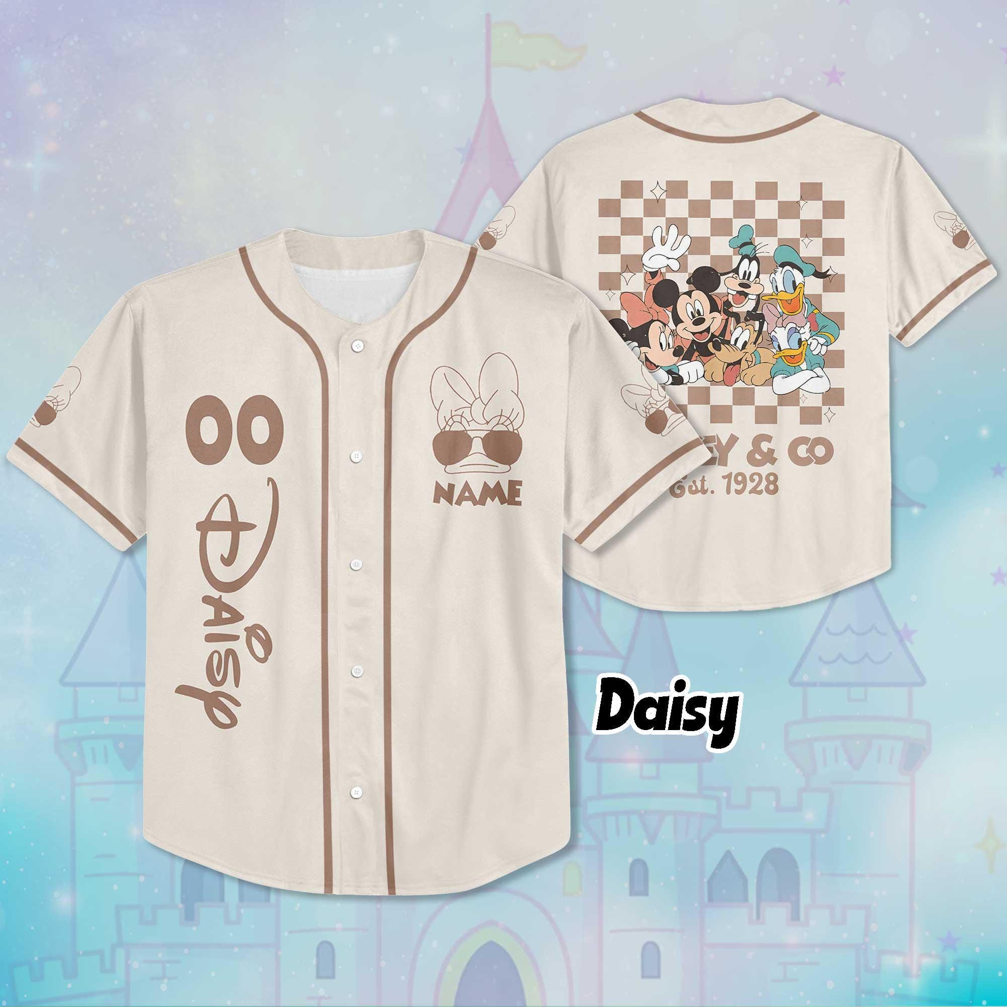 Discover Custom Disney Family Vacation Baseball Jersey, Personalize Disney Mickey and Friends Shirt, Disney Baseball Team Outfit