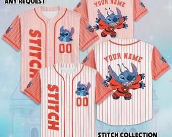 Camiseta de béisbol personalizada de Disney Stitch, camiseta personalizada de Disney Lilo y Stitch, camiseta de Disney Lilo & Stitch, regalo de cumpleaños de Disneyland