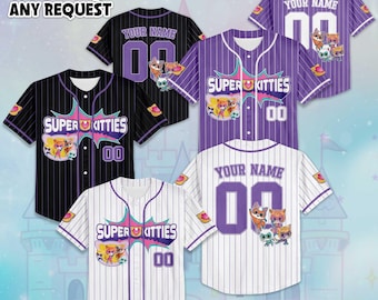 Camiseta de béisbol personalizada de SuperKitties, camiseta de béisbol personalizada de SuperKitties, fiesta de cumpleaños de SuperKitties, regalo de cumpleaños