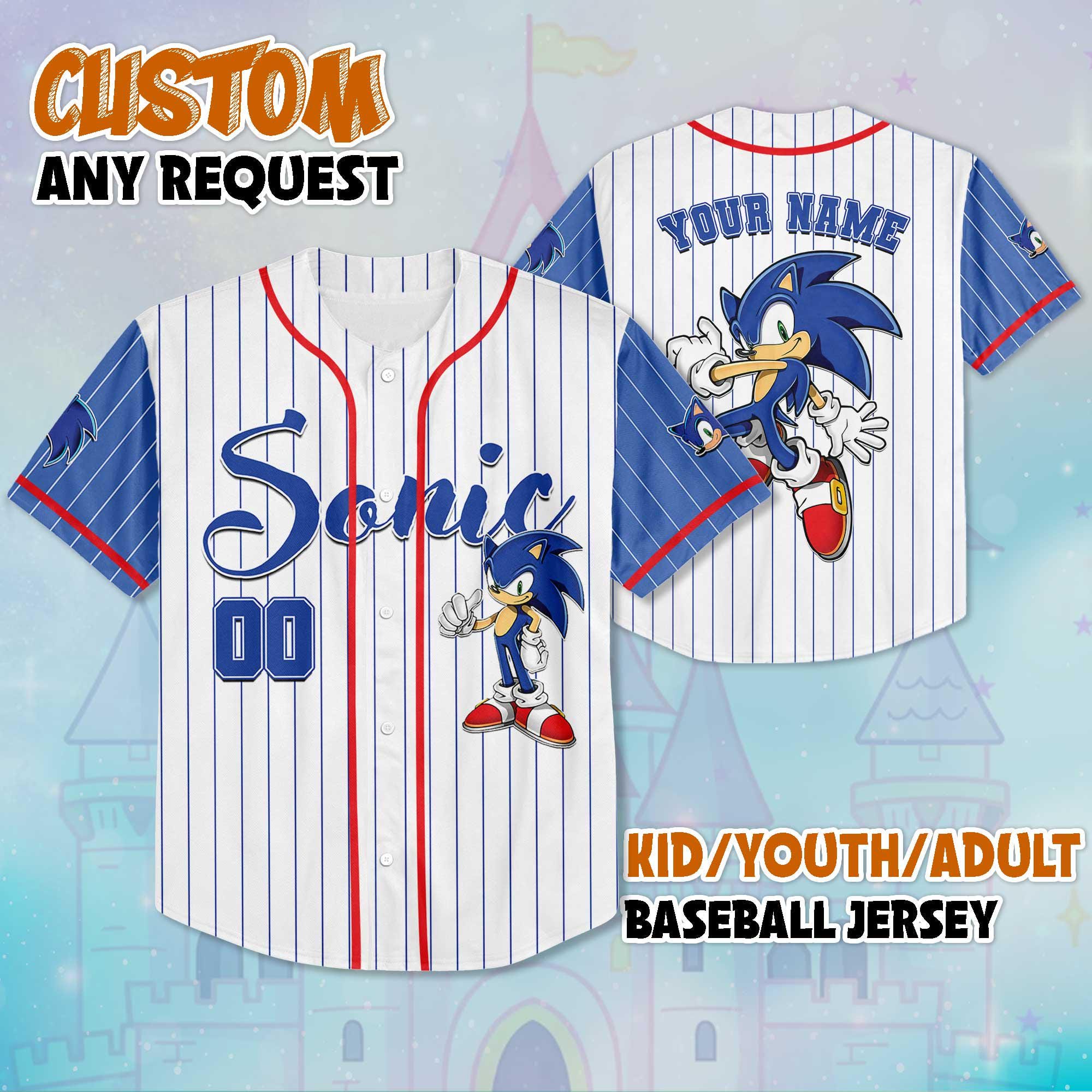 Discover Custom Sonic Baseball Jersey, Personalize Sonic the Hedgehog Jersey Shirt, Baseball Team Outfit