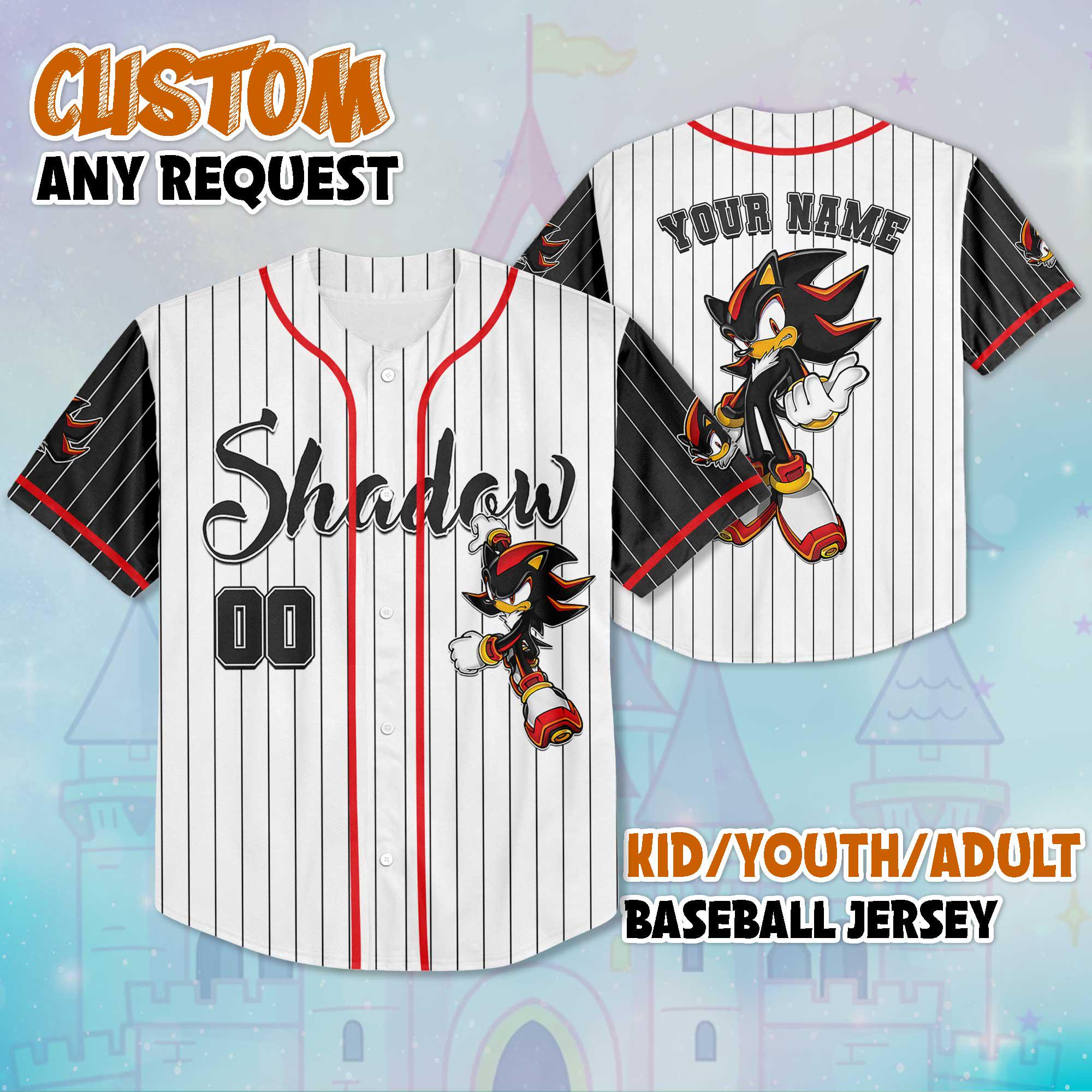 Discover Custom Shadow Baseball Jersey, Personalize Sonic the Hedgehog Jersey Shirt, Baseball Team Outfit