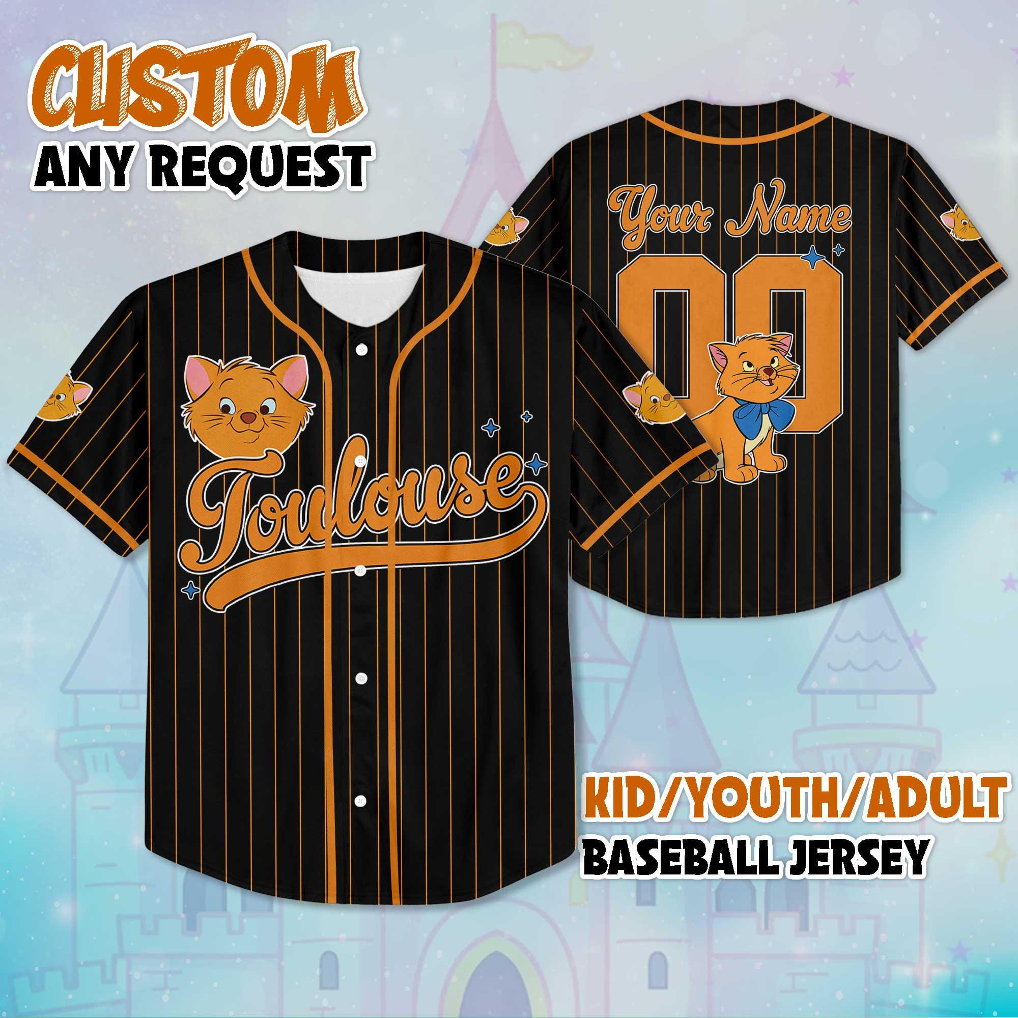 Discover Custom Toulouse Baseball Jersey, Personalize Disney The Aristocats Shirt, Baseball Team Outfit