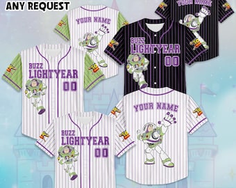 Personalized Disney Buzz Lightyear Baseball Jersey, Custom Toy Story Jersey Shirt, Disneyland Baseball Team Outfit, Birthday Gift