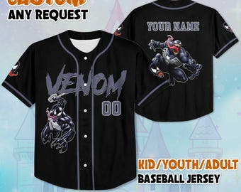 Custom Venom Baseball Jersey,  Venom Baseball Shirt,  The Avengers Baseball, Birthday Gift