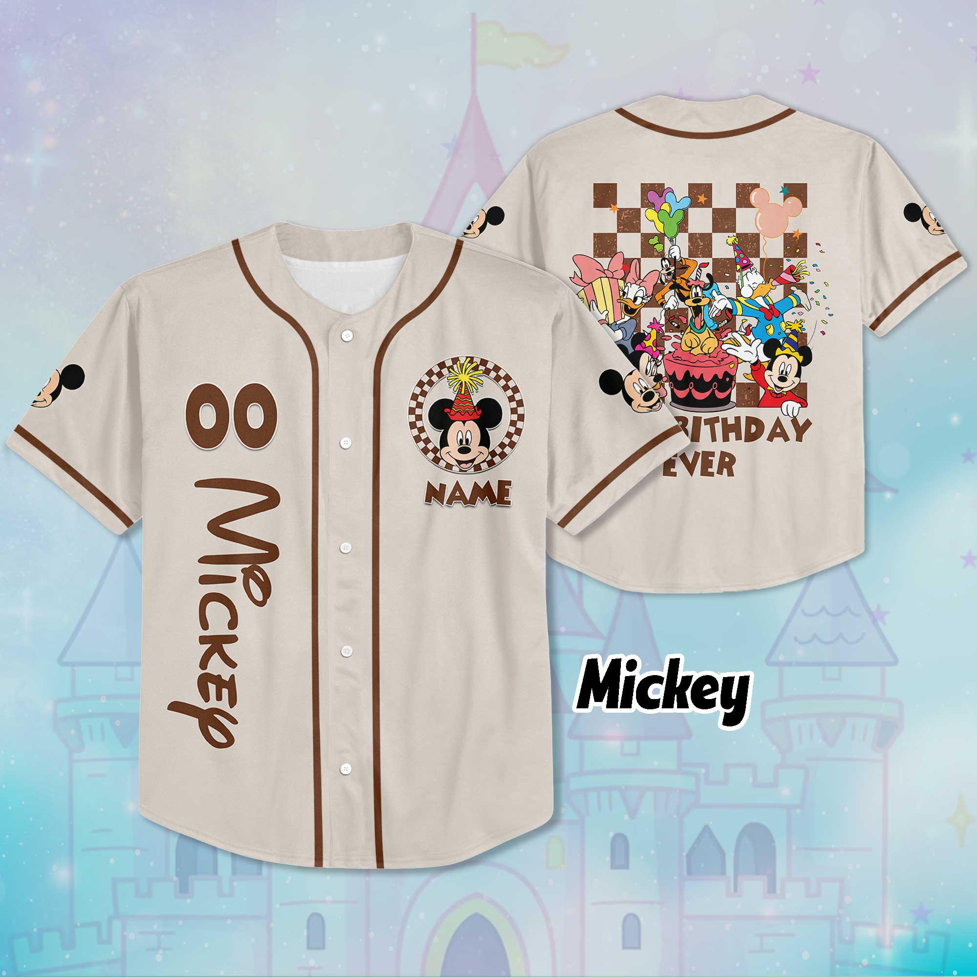 Discover Custom Disney Mickey and Friends Baseball Jersey, Personalized Birthday Shirt, Baseball Team Outfit