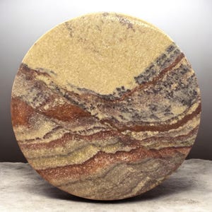 Landscape Jasper Cabochon – Mountain Scene Picture Stone – Large Statement Cab for Silversmith, Wire Wrap Jewelry Making 40mm