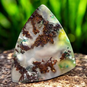 Chrysocolla Agate Cabochon – Natural Landscape Pattern with Green , Earthy Inclusions Stone for Wire Wrap & Silversmith Jewelry 35 x 35 MM