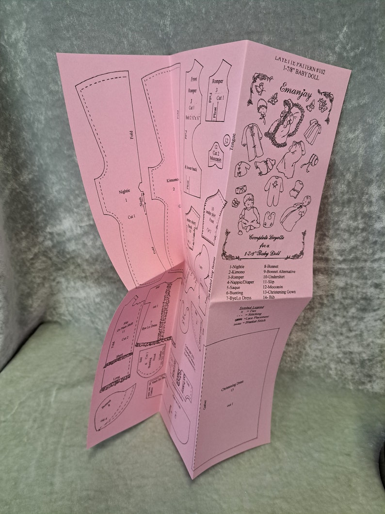 Emanjay Pattern for Miniature Babies Wardrobe of Clothing. 12th Scale ...
