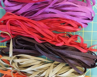 Vintage Ribbon Color Palette of Rose Red's, Ribbon Embroidery 4yards of each color, 6 colors, 24 yards total