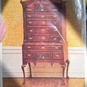MIB House of Miniatures Kit #40023 Chippendale Broken-Bonnet Highboy, still sealed, plastic seal is cracked. Rare Find