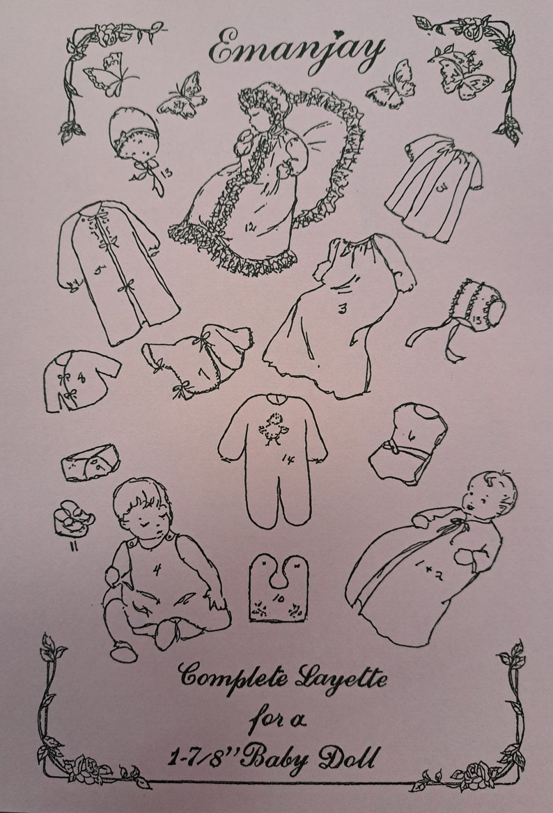 Emanjay Pattern for Miniature Babies Wardrobe of Clothing. 12th Scale ...
