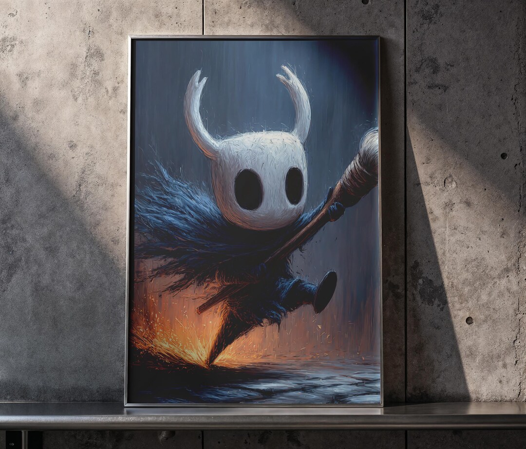 Hollow Knight Wall Art, the Knight Paintbrush Print, Indie Game Poster ...