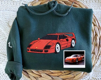 Bluza z kapturem z haftowanym portretem samochodu, spersonalizowany prezent dla niego
