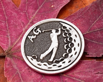 Marcador de pelota de golf personalizado: iniciales grabadas, diseño grabado