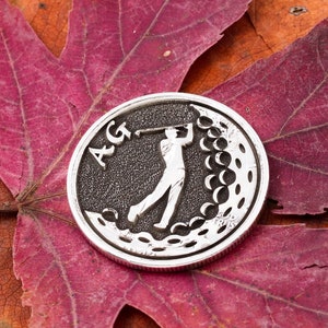 Custom Golf Ball Marker with Custom Initials Engraved Golf Marker, Inverted Etched Design, Husband/Father Gift