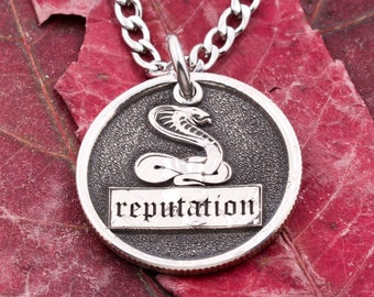 Reputation Coin Necklace, Taylor Swift, Snake