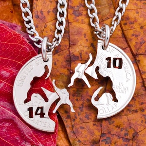 Hockey Necklaces with Custom Jersey Numbers, Hockey Players, Best Friend Necklaces, Goalie Necklace, Ice Hockey Jewelry, Hand Cut Coin