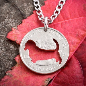 Basset Hound Necklace, Dog Jewelry, Hand Cut Coin