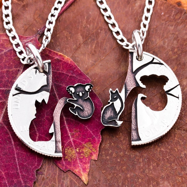 Koala Pendant with Jet Crystal 925 Sterling Silver Chain Necklace Koala Pendant with Jet Crystal 925 Sterling Silver Chain Necklace