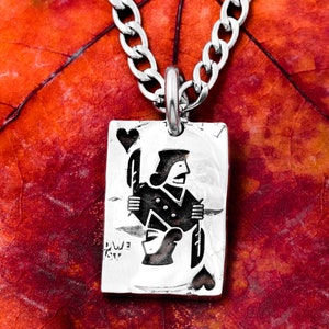 Jack of Hearts, Or Diamonds, Clubs, Spades, You Choose! Playing Card Necklace, Hand Cut Coin